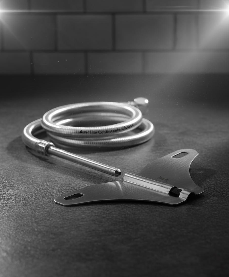 Acetap Acetap Butterfly Stainless Steel Toilet Jet or Bidet Hands-Free Spray - 1 Meter Heavy PVC Hose