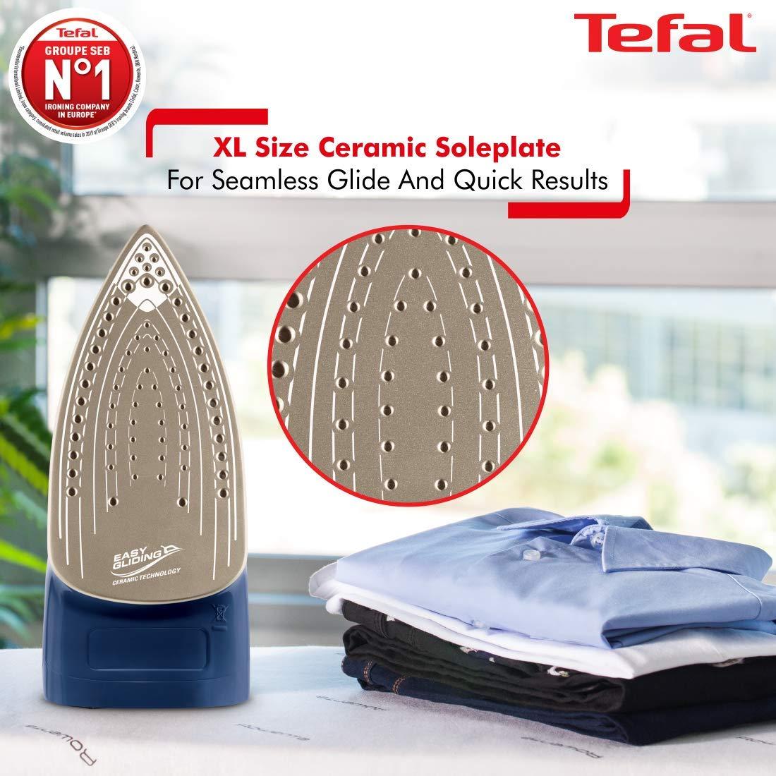 Tefal Tefal Maestro Plus Steam Iron | No.1 Ironing Brand in Europe | 2200W | XL Ceramic Soleplate | Anti-Calc | 120g/min Boost | 35g/min Continuous Steam | Blue | 2-Year Warranty
