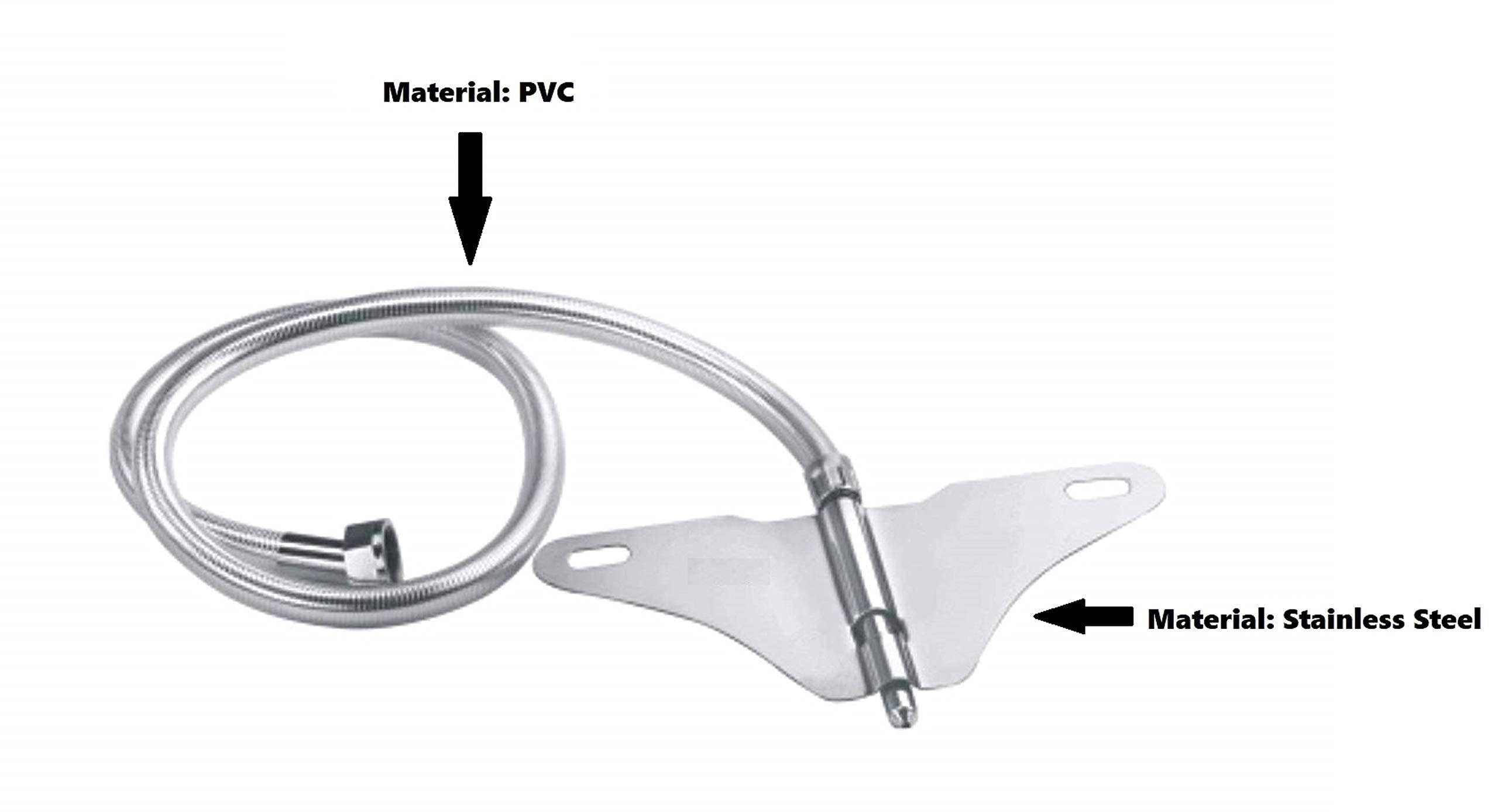 Acetap Acetap Butterfly Stainless Steel Toilet Jet or Bidet Hands-Free Spray - 1 Meter Heavy PVC Hose