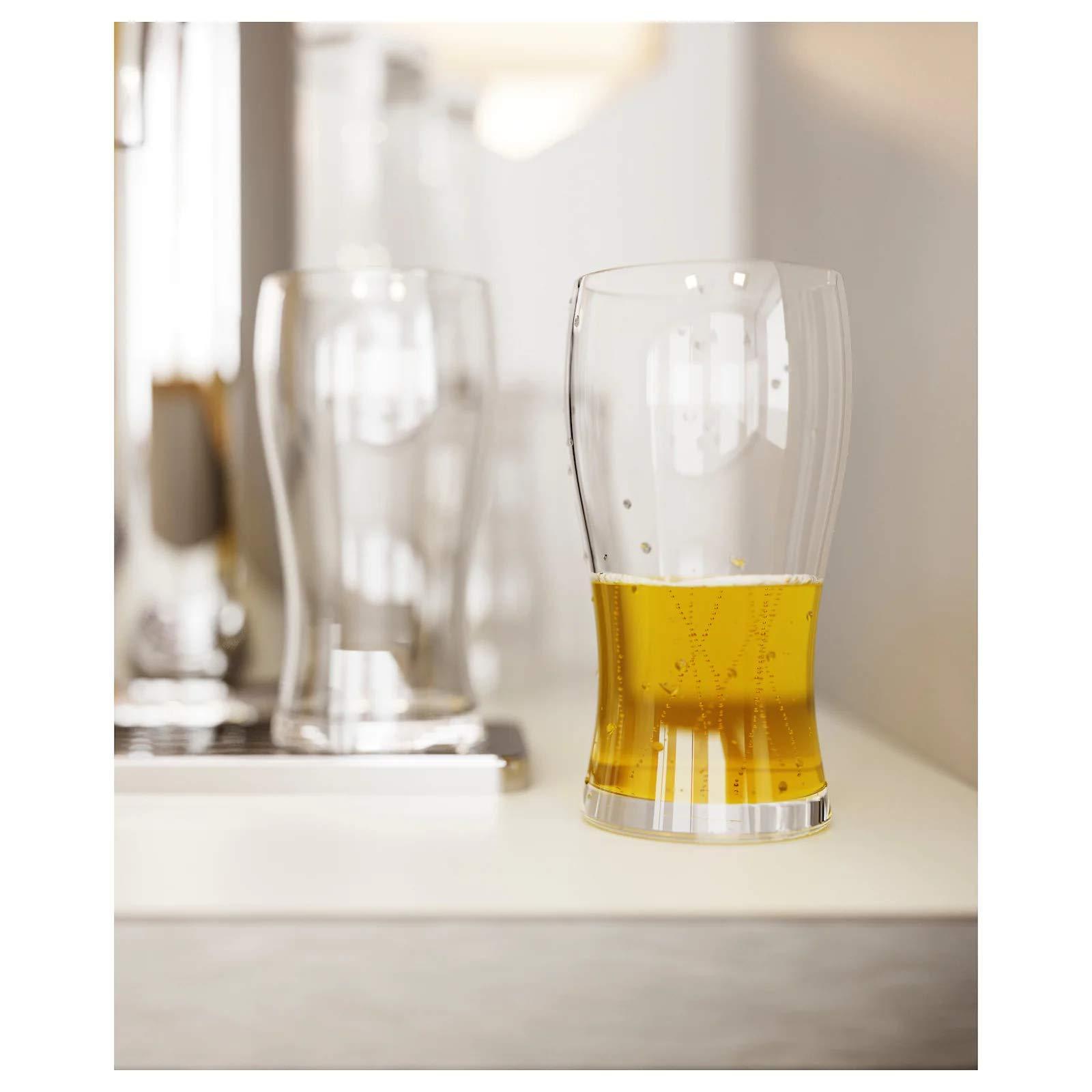 Ikea IKEA Beer Glass, Clear Glass Set - Pack of 6