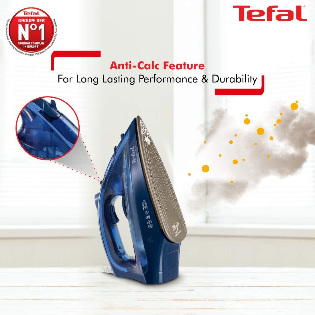 Tefal Tefal Maestro Plus Steam Iron | No.1 Ironing Brand in Europe | 2200W | XL Ceramic Soleplate | Anti-Calc | 120g/min Boost | 35g/min Continuous Steam | Blue | 2-Year Warranty
