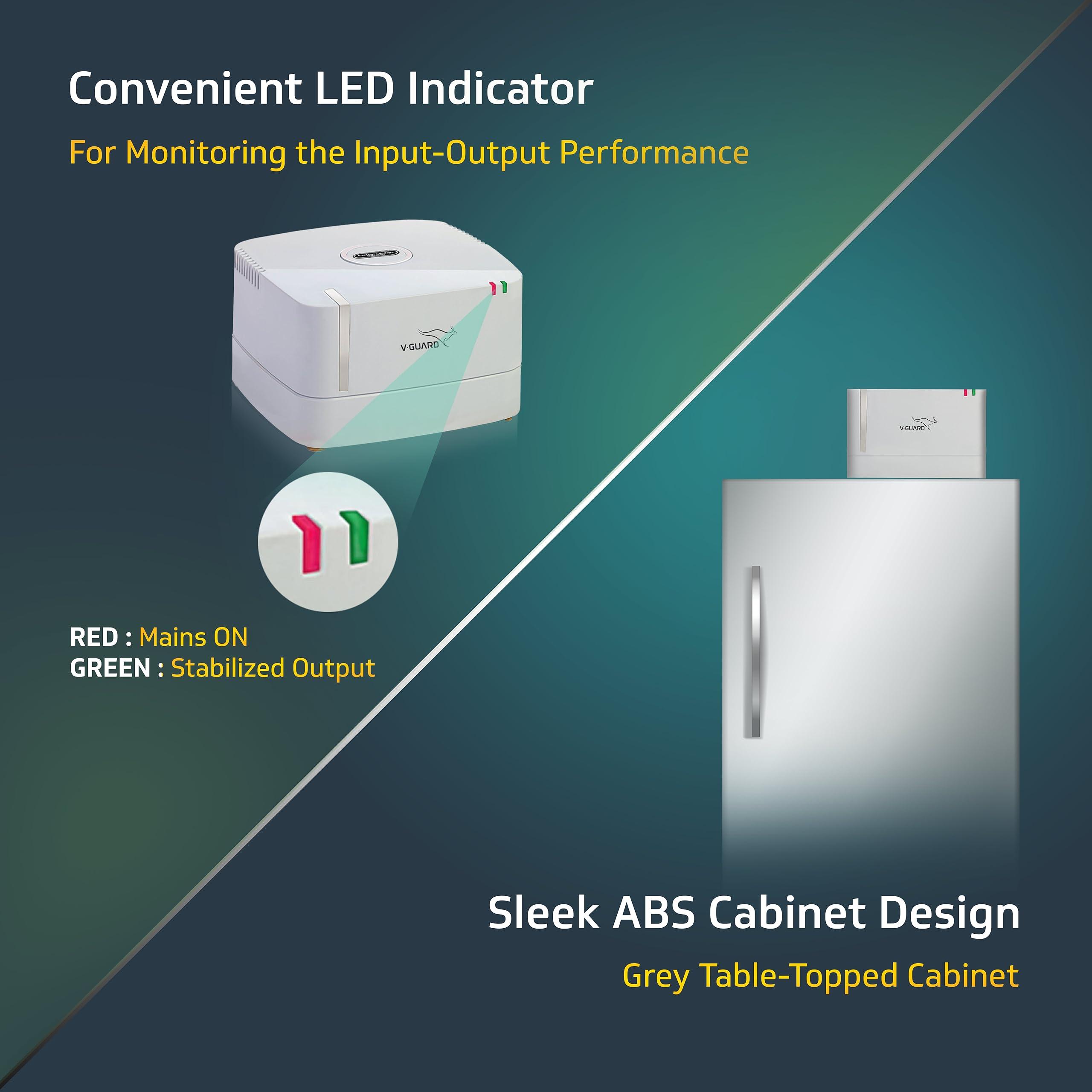 V-Guard V-Guard VGSD 50 Supreme Stabilizer for Refrigerator up to 300 L | Advance Overheat Protection | 2 A Capacity | Convenient LED Indicator | 5 Year Warranty | Grey (Working Range:130-290 VAC)