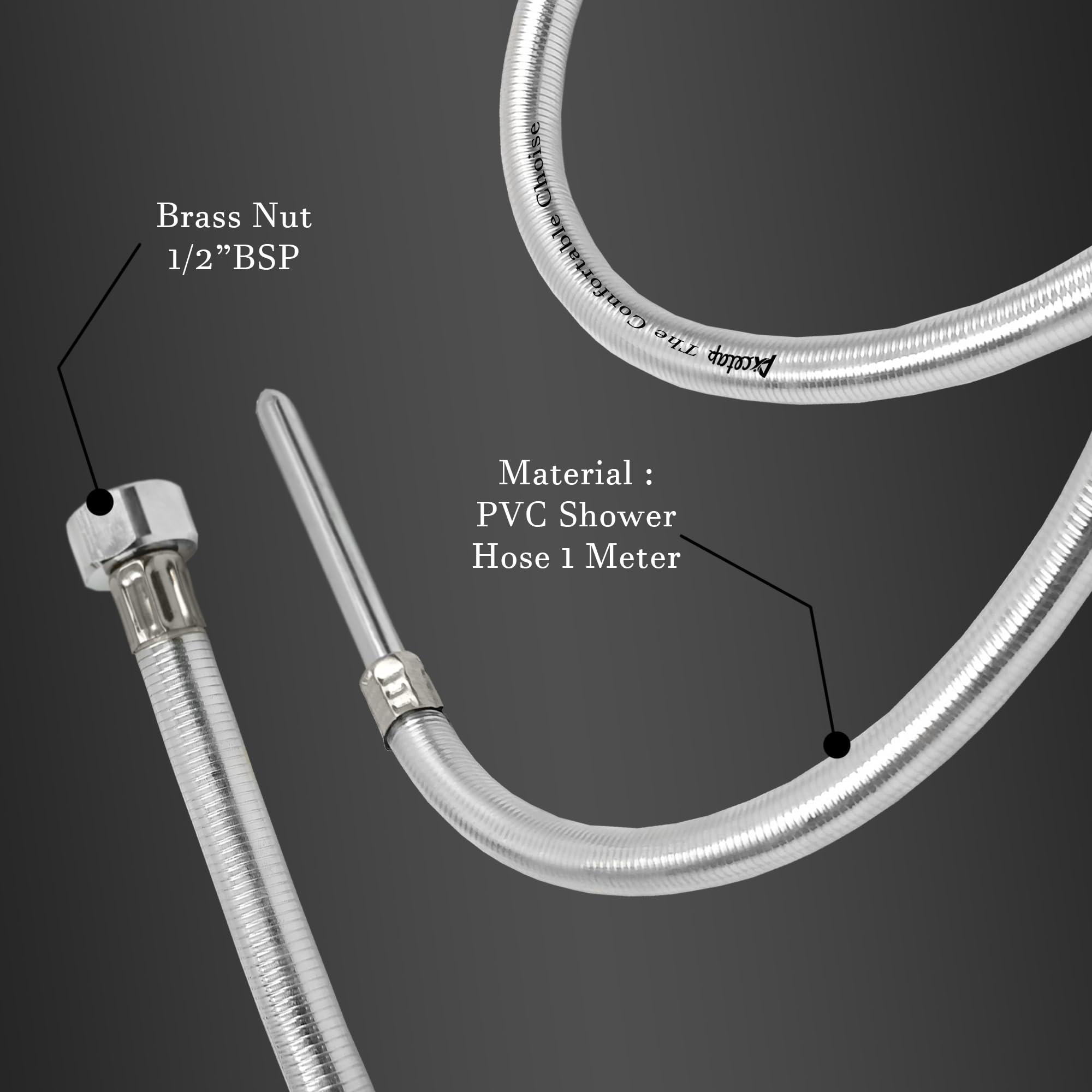 Acetap Acetap Butterfly Stainless Steel Toilet Jet or Bidet Hands-Free Spray - 1 Meter Heavy PVC Hose